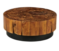 Table basse ronde Teck Massif Melina