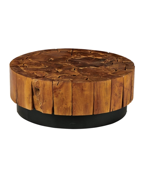 Table basse ronde Teck Massif Melina