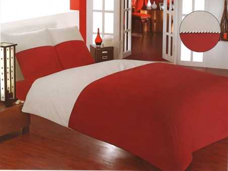 Housse de couette BICOLORE BORDEAUX & ECRU / Fin de collection