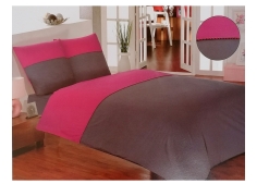 Housse de couette BICOLORE ACIER & FRAMBOISE / Fin de collection
