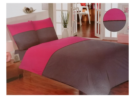 Housse de couette BICOLORE ACIER & FRAMBOISE / Fin de collection