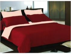 Housse de Couette Satin de coton Bordeaux / Sable