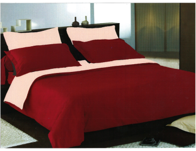 Housse de Couette Satin de coton Bordeaux / Sable