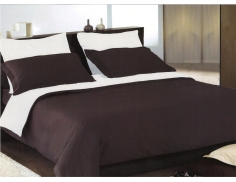 Housse de Couette Satin de coton Acier / Blanc
