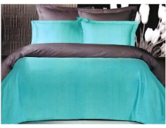 Housse de Couette Satin de coton Acier / Turquoise