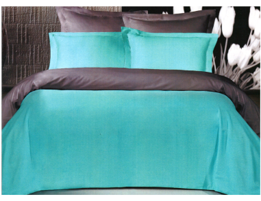 Housse de Couette Satin de coton Acier / Turquoise