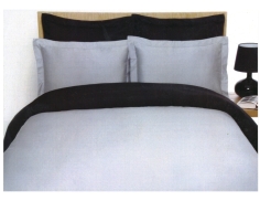 Housse de Couette Satin de coton Acier / Noir
