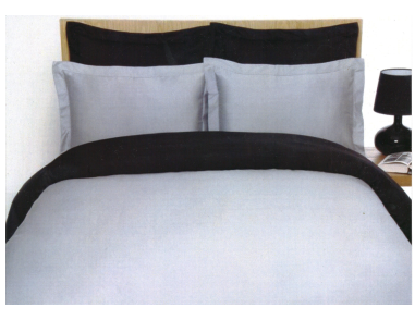 Housse de Couette Satin de coton Acier / Noir