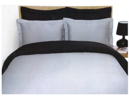 Housse de Couette Satin de coton Acier / Noir